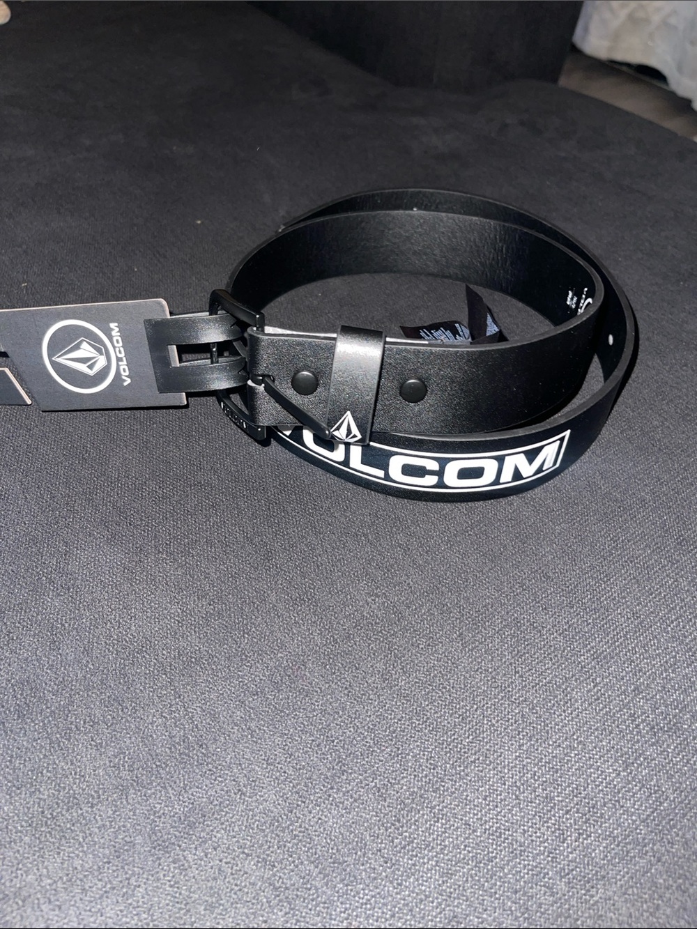 Volcom Black Belt with White Logo Strap
